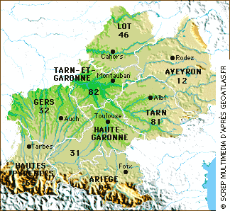 carte midi pyrenees